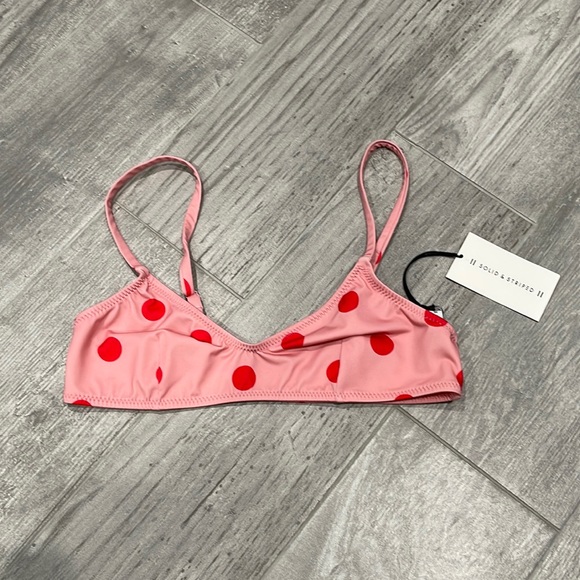 SOLID & STRIPED THE RACHEL TOP Pink Red Dots - Picture 2 of 4